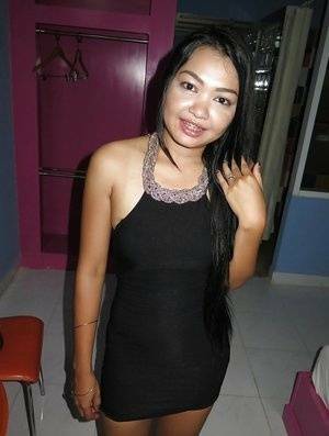 Young Thai barmaid showing off freshly shaved Bangkok pussy - Thailand on shefanatics.com