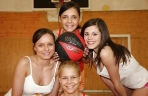 Gorgeous sporty teen girls having lesbian fun after training on shefanatics.com