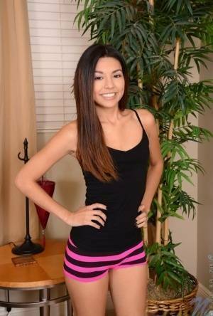 Sweet Latina teen Serena Torres pleases her bald snatch with a vibrator on shefanatics.com