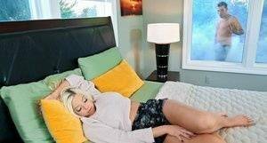 Sleeping blonde Brittany Amber engages in hardcore sex with a Peeping Tom on shefanatics.com
