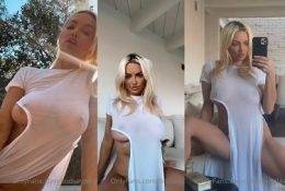 Lindsey Pelas White Transparent Dress Tease Video Leaked on shefanatics.com