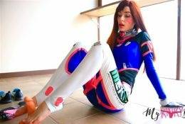 MyKinkyDope DVa OverWatch Cosplay Handjob FootJob JOI Video on shefanatics.com