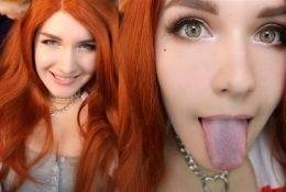 KittyKlaw ASMR Red Furry Lens licking & Mouth Sounds on shefanatics.com