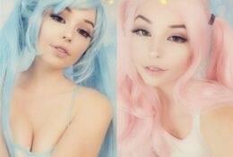 Belle Delphine Blue & Pink hair Snapchat Photoshoot on shefanatics.com