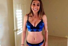 Christina Khalil Sexy Blue Bikini Try On Patreon Video on shefanatics.com