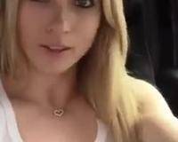 Cute Blonde Squirts in Car on shefanatics.com