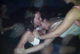 She gets her boobs eaten by friends in nightclub! on shefanatics.com