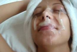 Amateur Ex-Gf Gets A Thick Facial on shefanatics.com