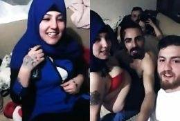 Muslim Hijab woman does slut at party on shefanatics.com