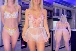 Vicky Stark Embroidery Lingerie Try On Haul Video Leaked on shefanatics.com