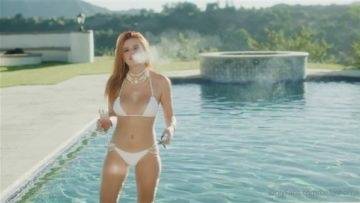 Bella Thorne Nude Pool White Bikini Teasing Video Leaked on shefanatics.com