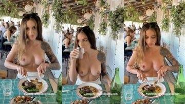 Vanessa Sierra Nude Boobs Showing in Public Restaurant Video Leaked on shefanatics.com