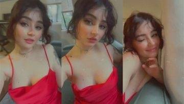 Mia Alves Teasing in Red Dress Video Leaked on shefanatics.com