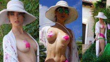 Amanda Cerny Nude Pink Flamingo Nipple Pasties Leaked on shefanatics.com