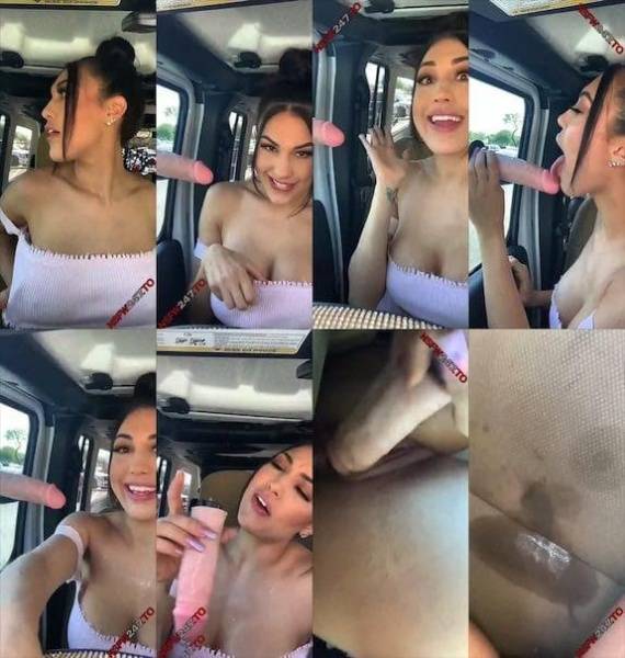 Rainey James public in car sucking dildo snapchat premium 2019/09/06 on shefanatics.com