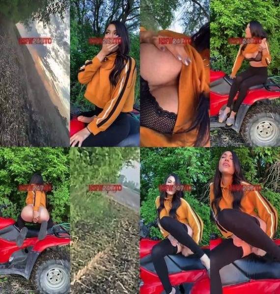 Rainey James outdoor dildo masturbation on atv snapchat premium 2019/06/09 on shefanatics.com