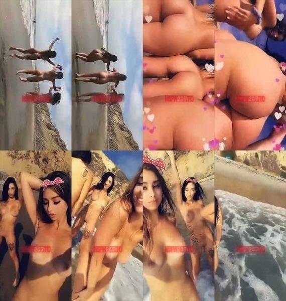 Molly Bennett naked trio girls on public beach snapchat premium 2019/03/25 on shefanatics.com