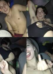 Teen orgy fucking inside the car on shefanatics.com