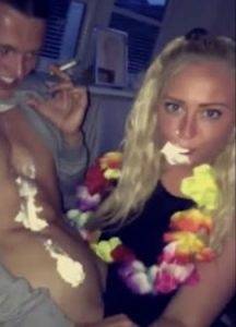 Swedish teen sucking off boy at a party - Sweden on shefanatics.com