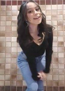 Girl is teasing at the schools toilet on shefanatics.com