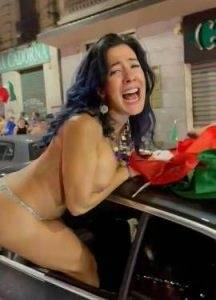 Italian milf nude in public after win - Italy on shefanatics.com