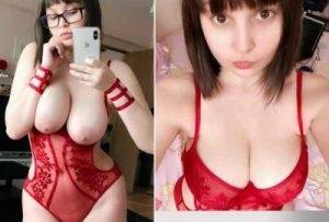 Hidori Rose Nude Red Lacy Lingerie Photos NEw Leaked on shefanatics.com