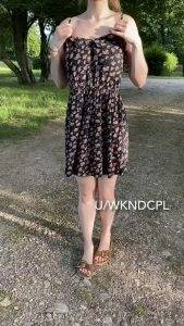 Sundresses are the best for quick strips. Especially outdoors! Thothub on shefanatics.com