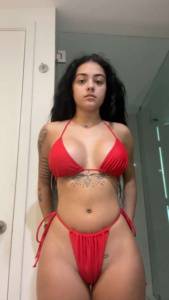 Malu Trevejo Red Lingerie Onlyfans Leaked Video thothub on shefanatics.com