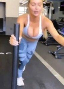 Lindsey Pelas sexy workout on shefanatics.com