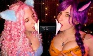 AftynRose ASMR Twin Ear Licking Patreon Video on shefanatics.com