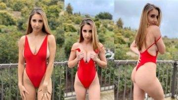 Christina Khalil Lewd Red Bodysuit Video Leaked on shefanatics.com