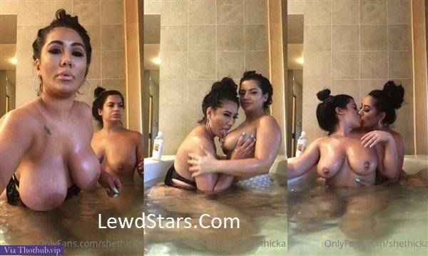 Shethick Nude Bathtub Lesbian Porn Video on shefanatics.com