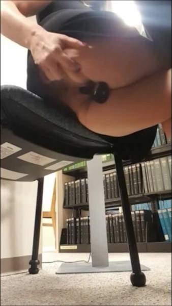 Using a dildo in college library 4 on shefanatics.com