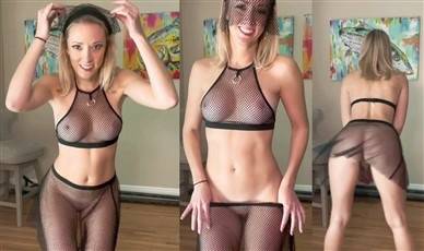 Vicky Stark Patreon Nude Mesh Lingerie Try On Video Premium on shefanatics.com