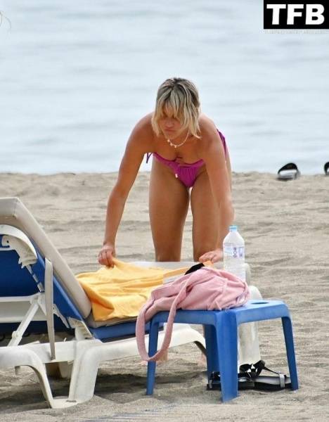 Ashley Roberts Enjoys the Beach on Holiday in Marbella on shefanatics.com