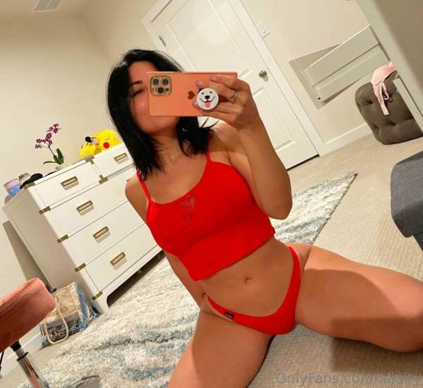 Alinity Braless Red Thong Mirror Selfies Onlyfans Set Leaked on shefanatics.com