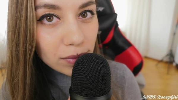 Honey Girl ASMR - Gentle Licking the Microphone on shefanatics.com