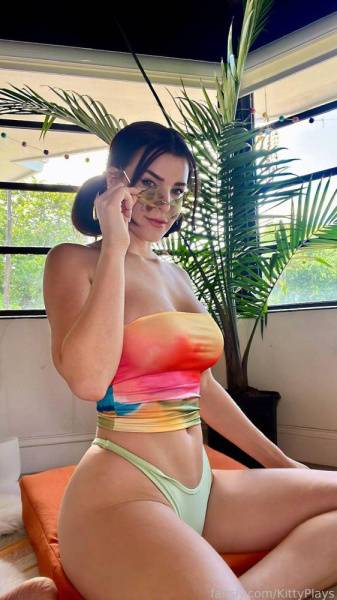 KittyPlays Sexy Colorful Top Thong Fansly Set Leaked on shefanatics.com