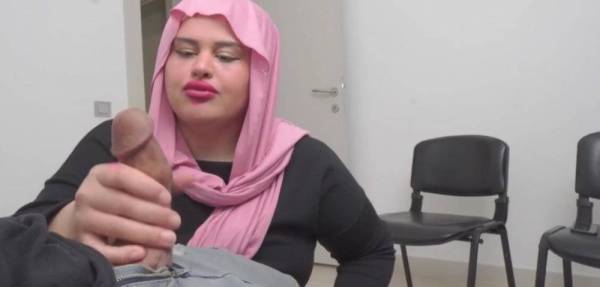 Married Hijab Woman caught me jerking off in Public waiting room. on shefanatics.com